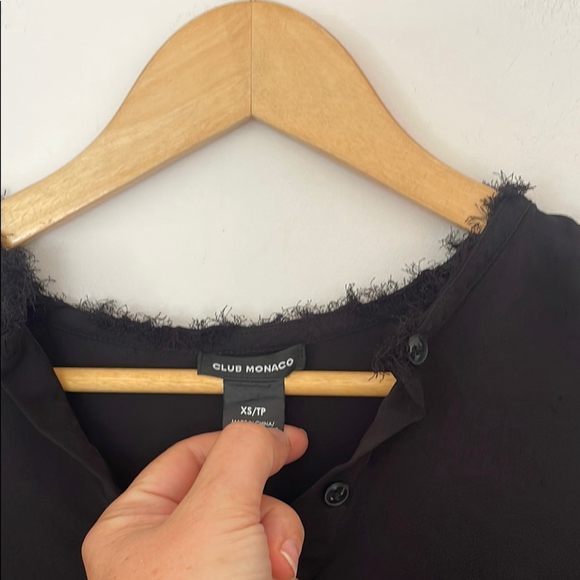 club monaco Black Ruffled Blouse top - Picture 4 of 8